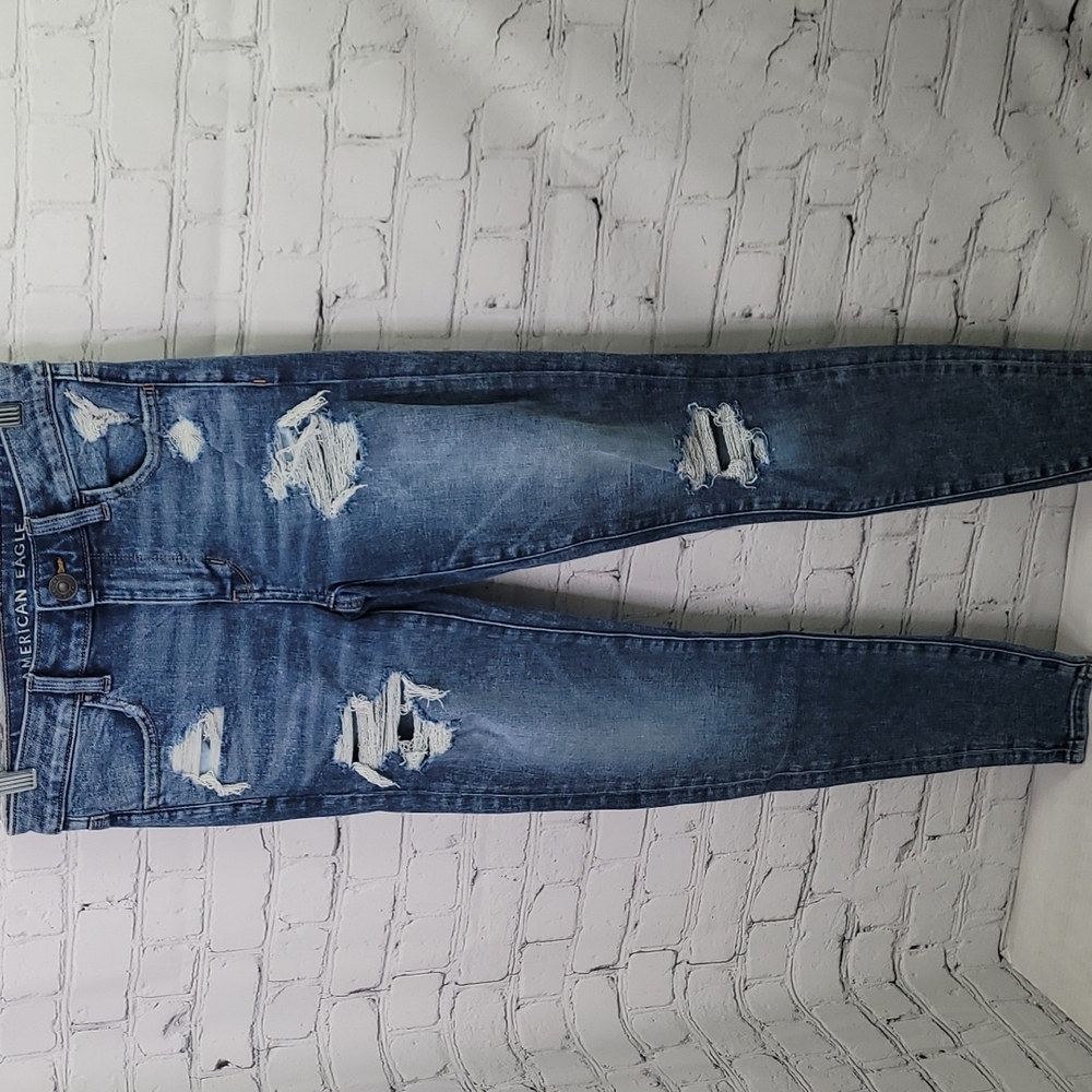 American eagle super stretch distressed acid wash jeggings